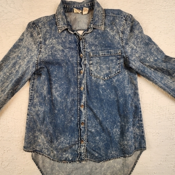 Vintage Mudd Y2K Style Button Down Denim Top Size Small - Picture 3 of 16